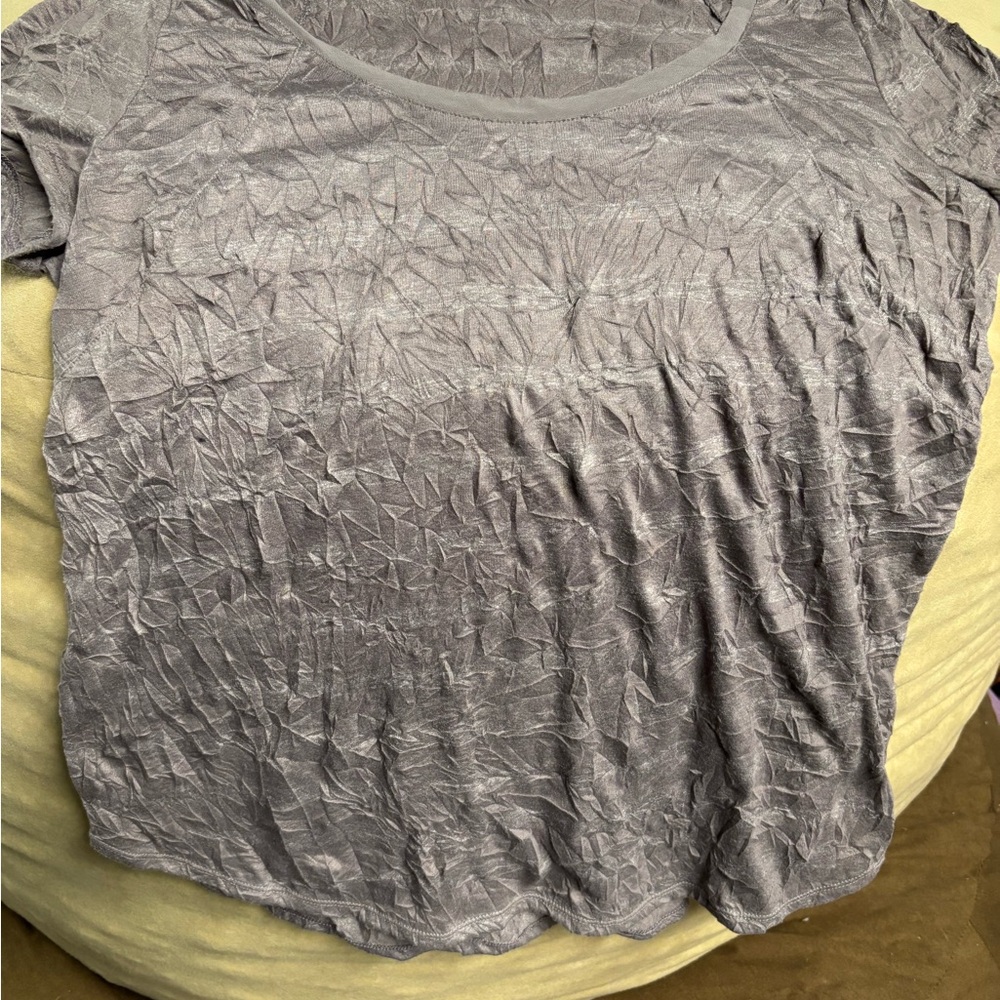 Simply Vera Vera Wang Gray Ruched Short Sleeve T-Shirt